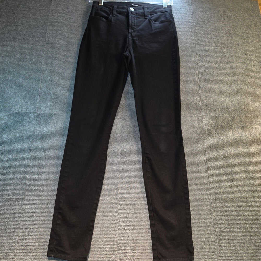 J Brand Skinny Jeans Womens 26 Black Excellent Mid Rise Slim Fit Denim USA